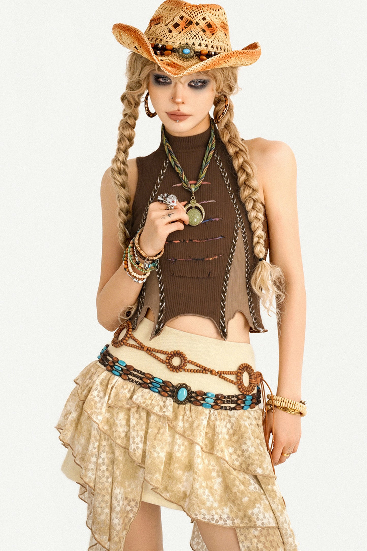 Retro Wasteland Patchwork Camisole Top