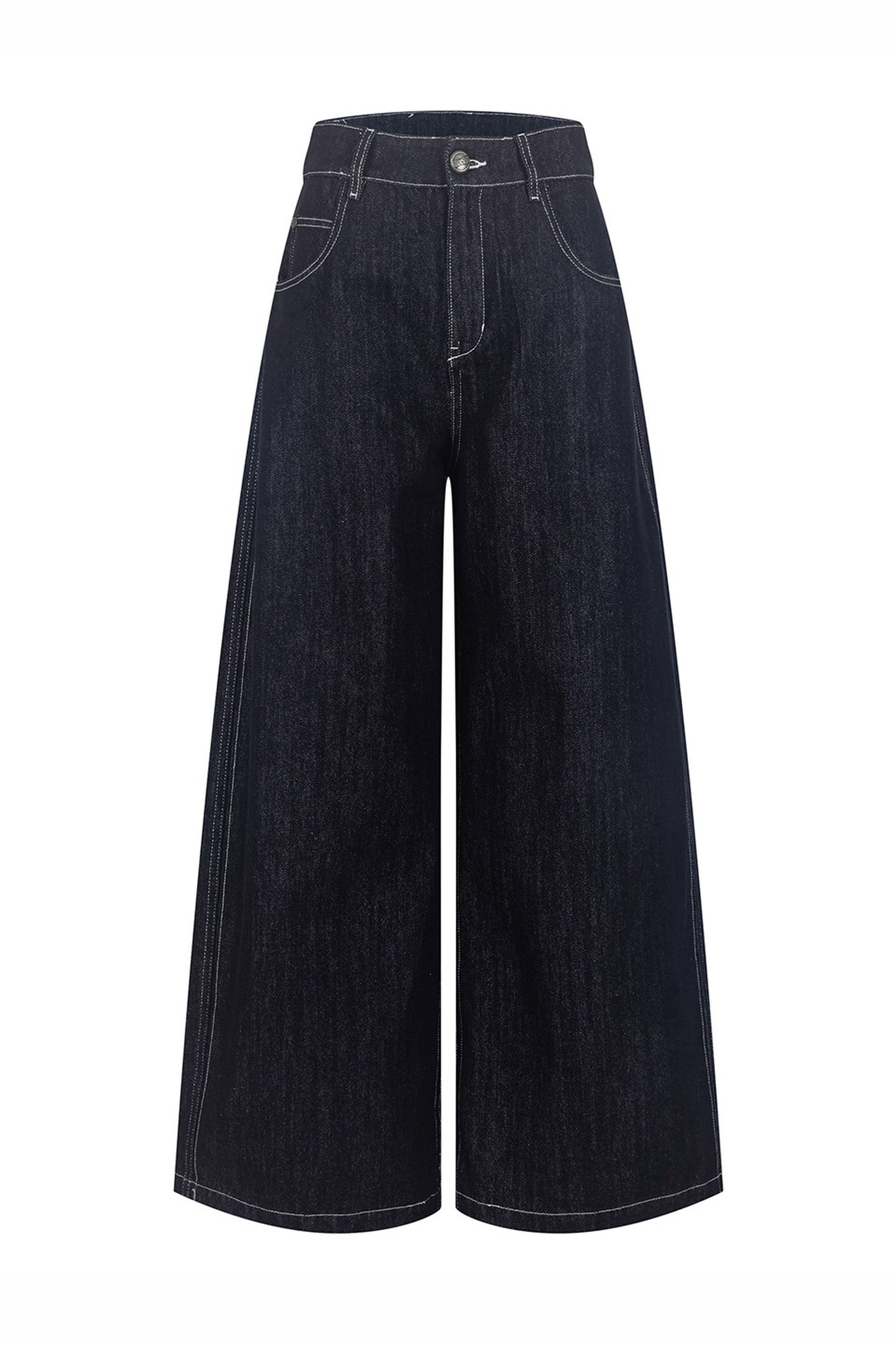 Rhinestone Wide-Leg Denim Pants