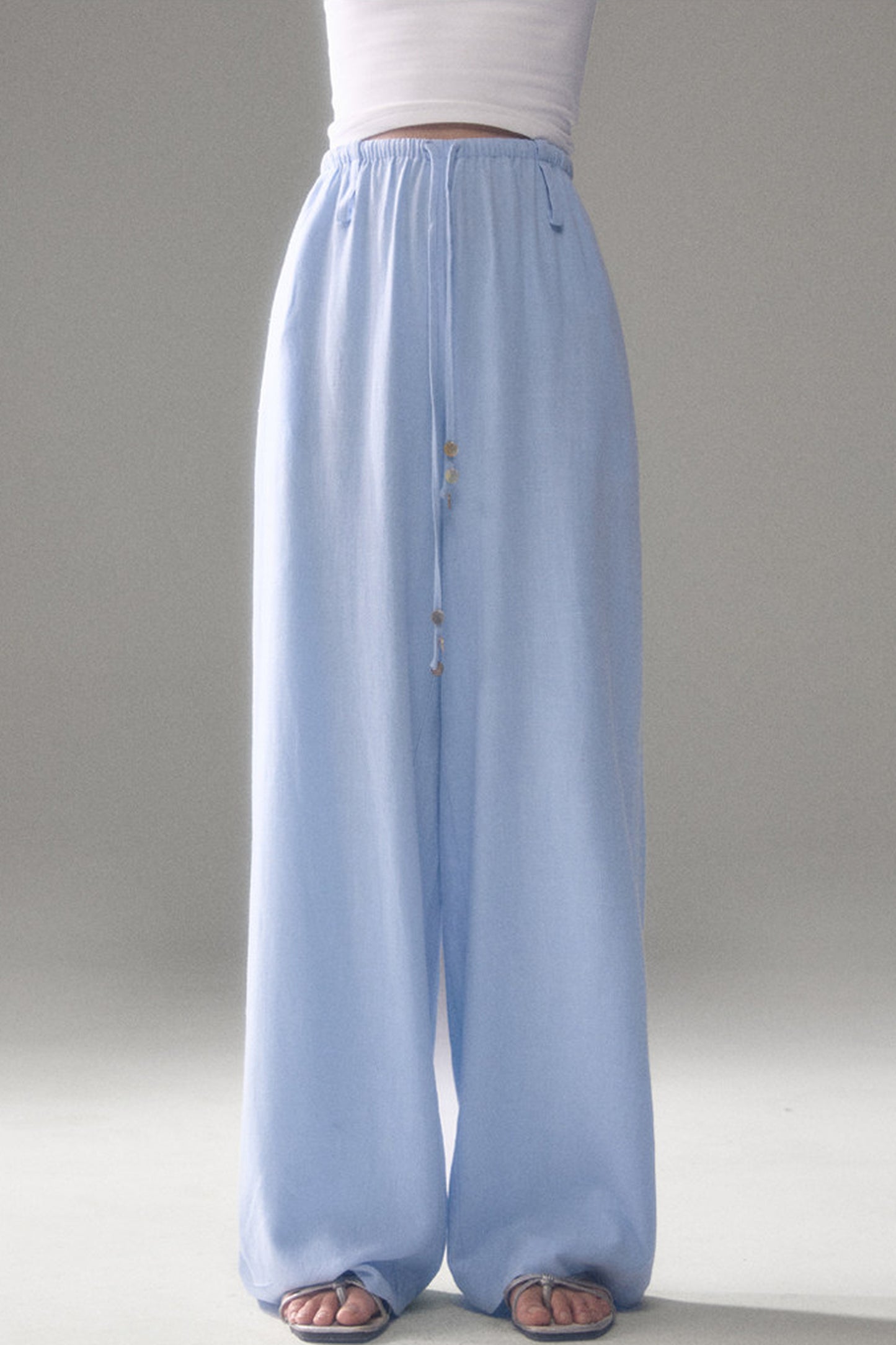 Linen Blend Air Wide-Leg Trousers