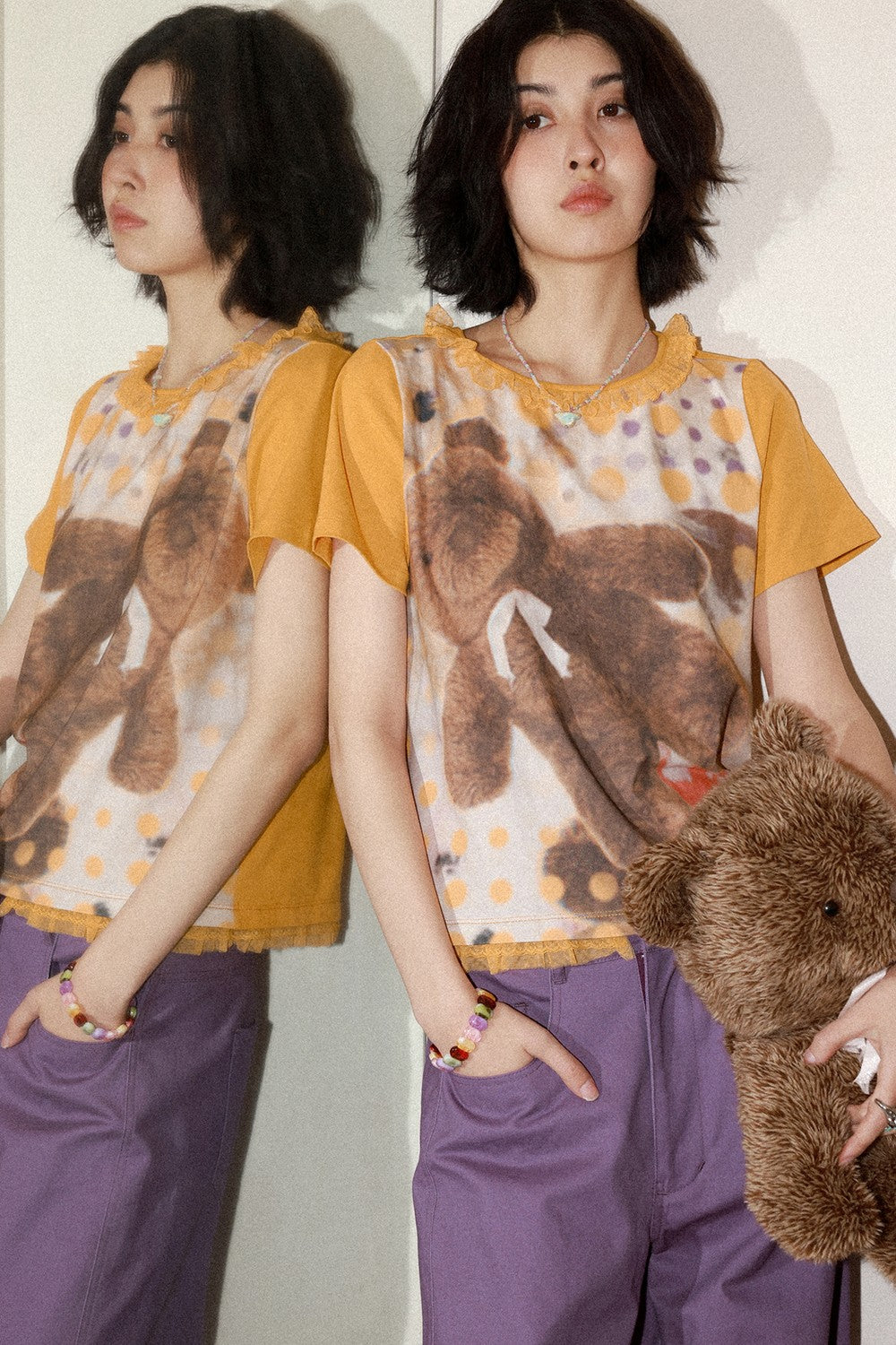 Polka Dot Bear Lace Tee