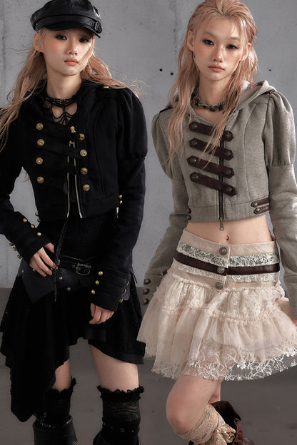Napoleon Hooded Puff-Sleeve Sweatshirt