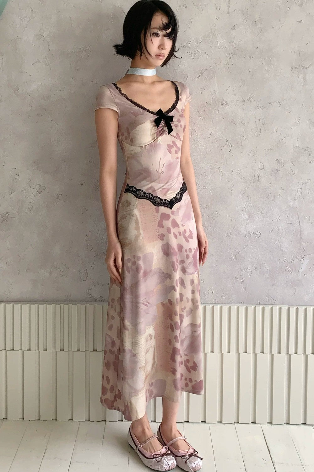Retro Lace Floral Dress