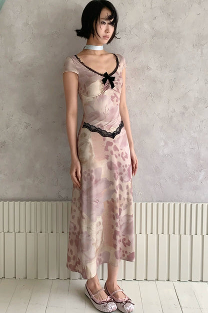 Retro Lace Floral Dress