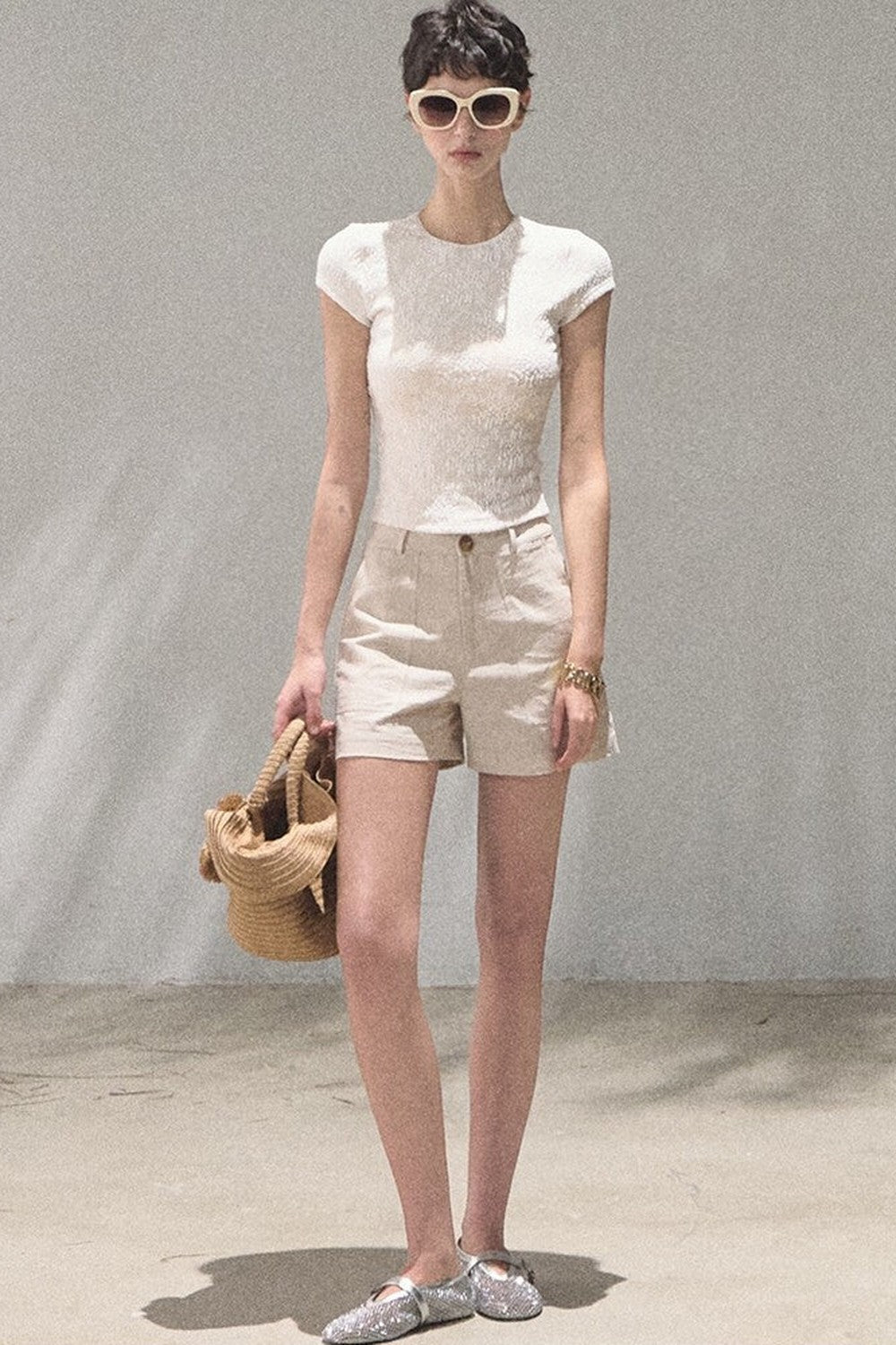 Lace Splice Short Sleeve Top