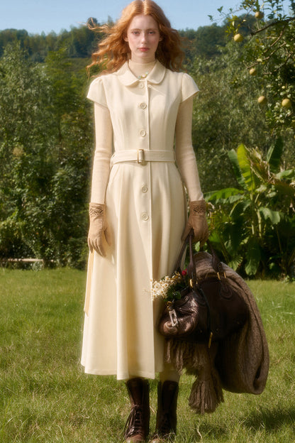 Retro-Wollkleid mit Bubikragen