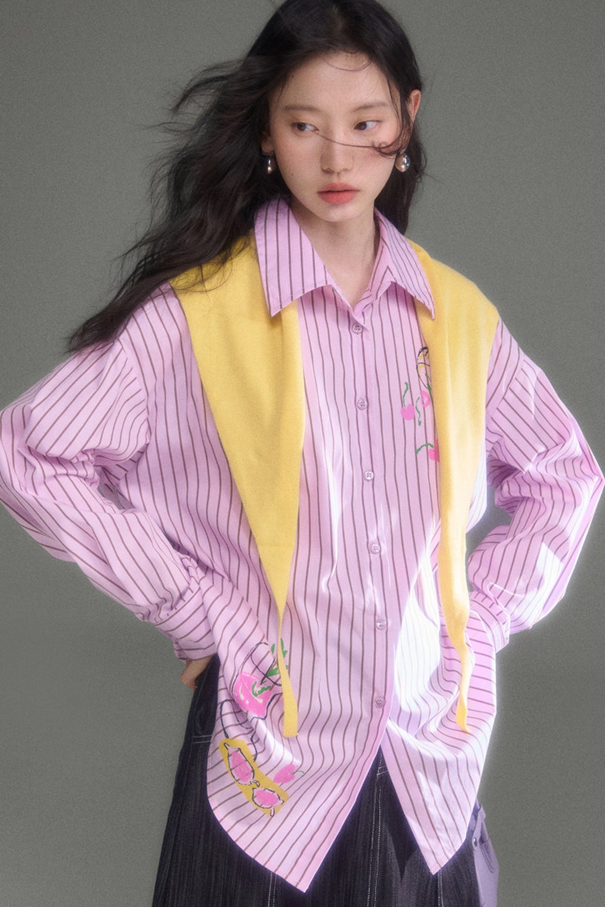 Holiday Striped Long-Sleeve Shirt and Pants Set-Up
