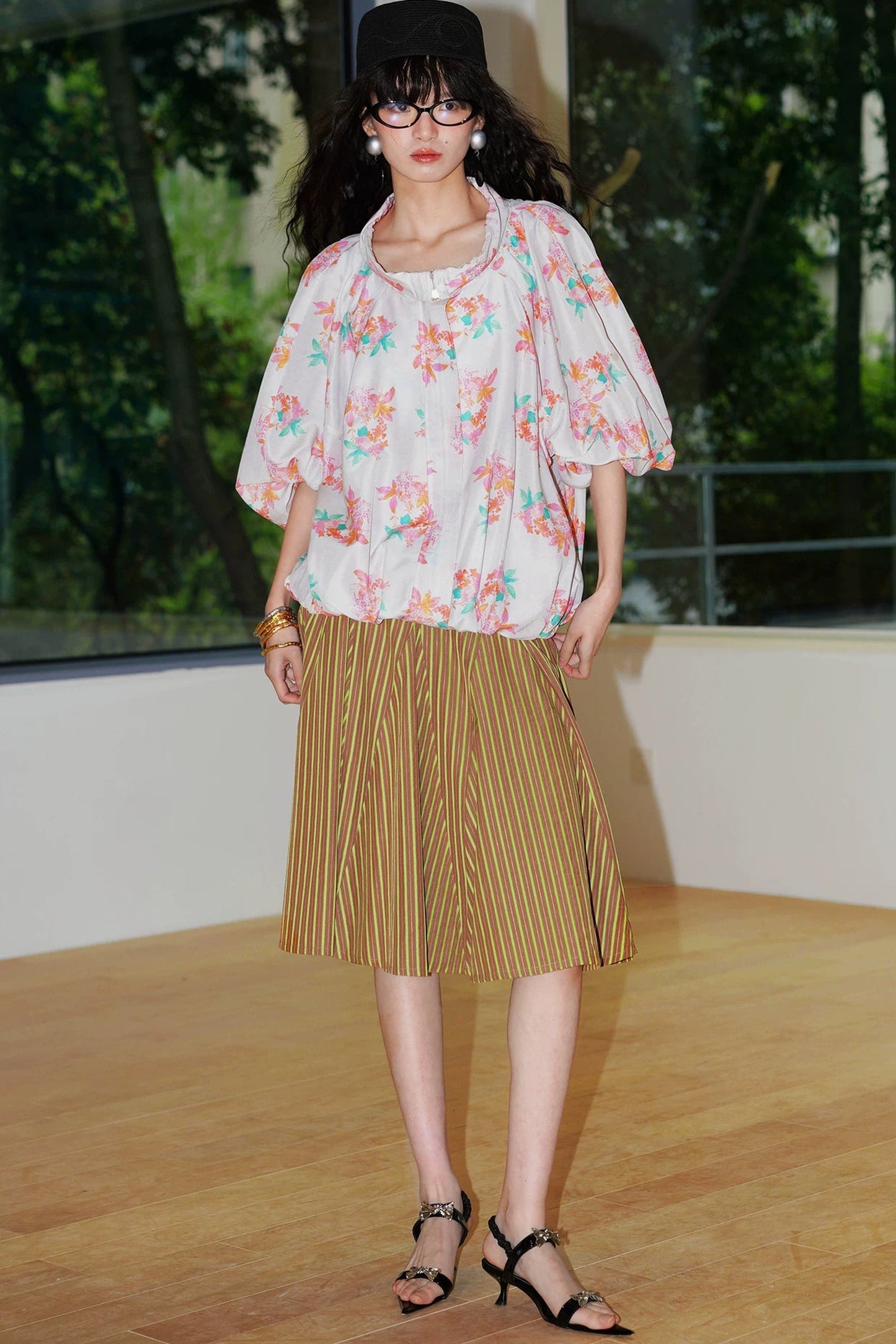 Semi-Sheer Printed Sun Top