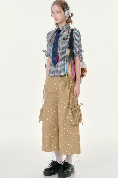 Retro Khaki Polka Dot Pants