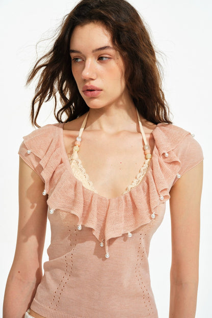 Vintage French Lace Halter Top