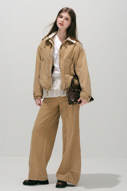 Khaki Straight-Leg Cargo Pants