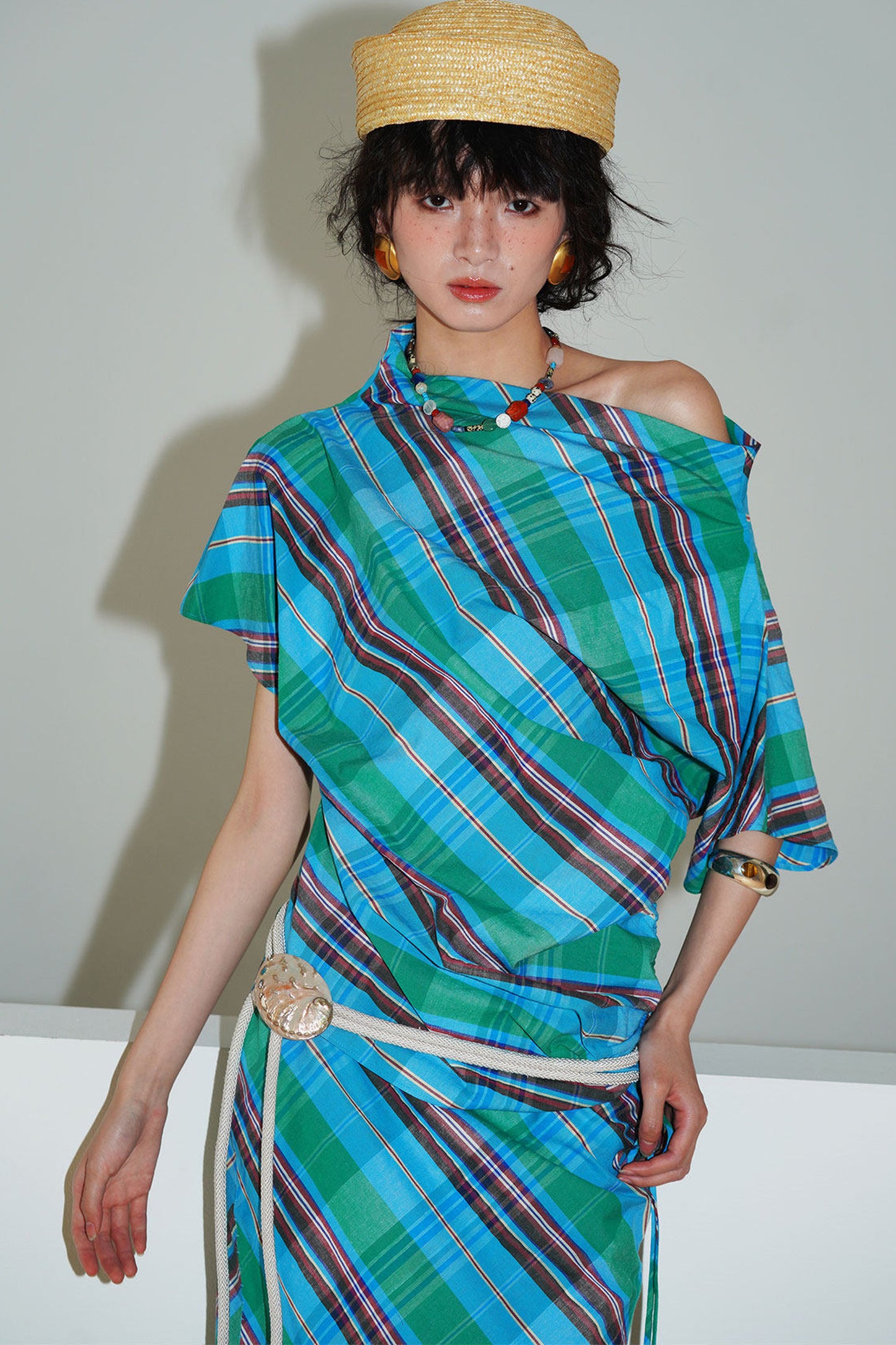 Asymmetrical Color-Blocked Top
