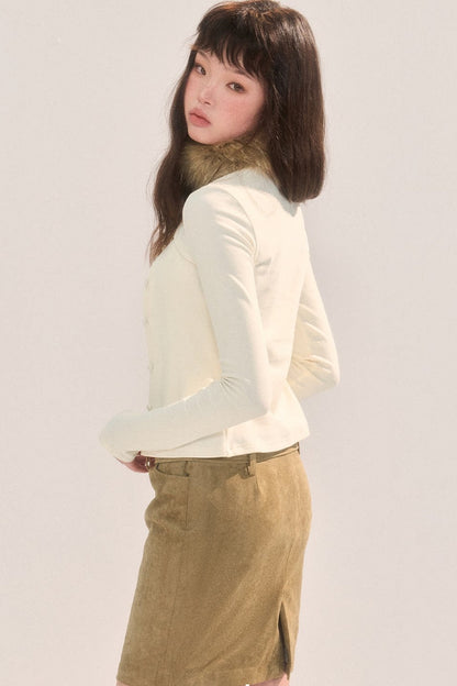 Set T-shirt slim fit con canotta e cardigan