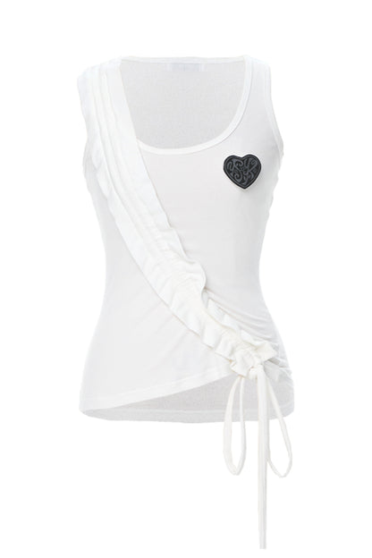 Gilet in maglia con pizzo blu navy