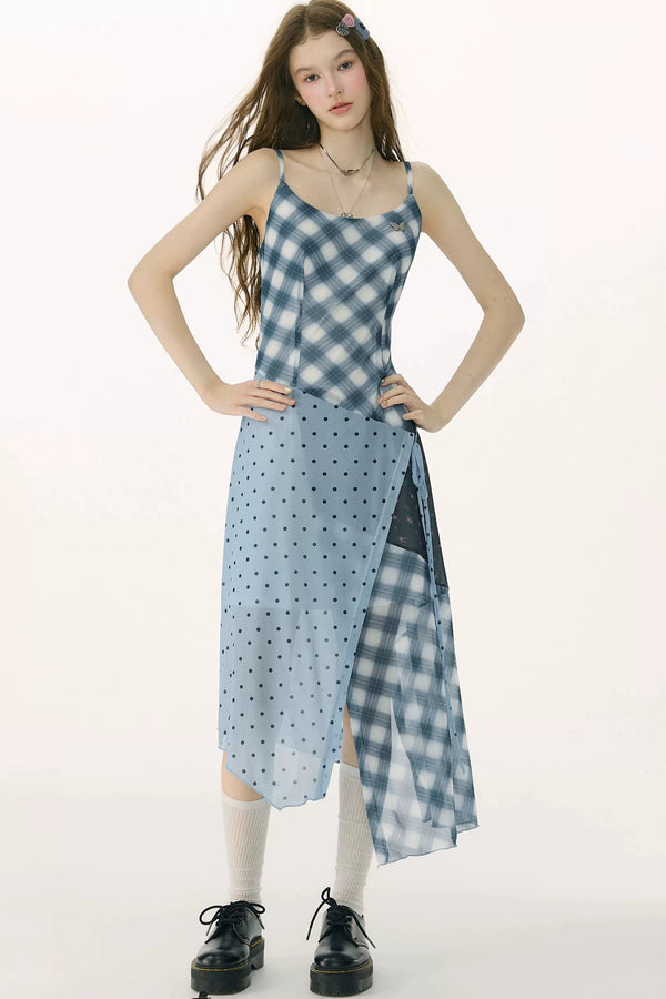 Mist Blue Polka Dot Dress