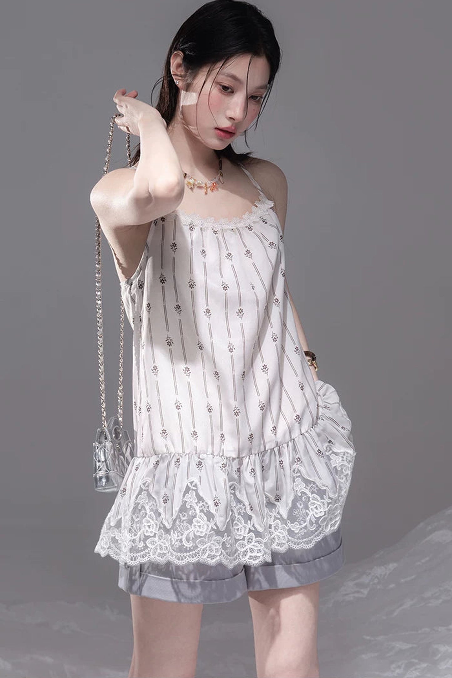 Vanilla Apricot Embroidered Camisole Set-Up