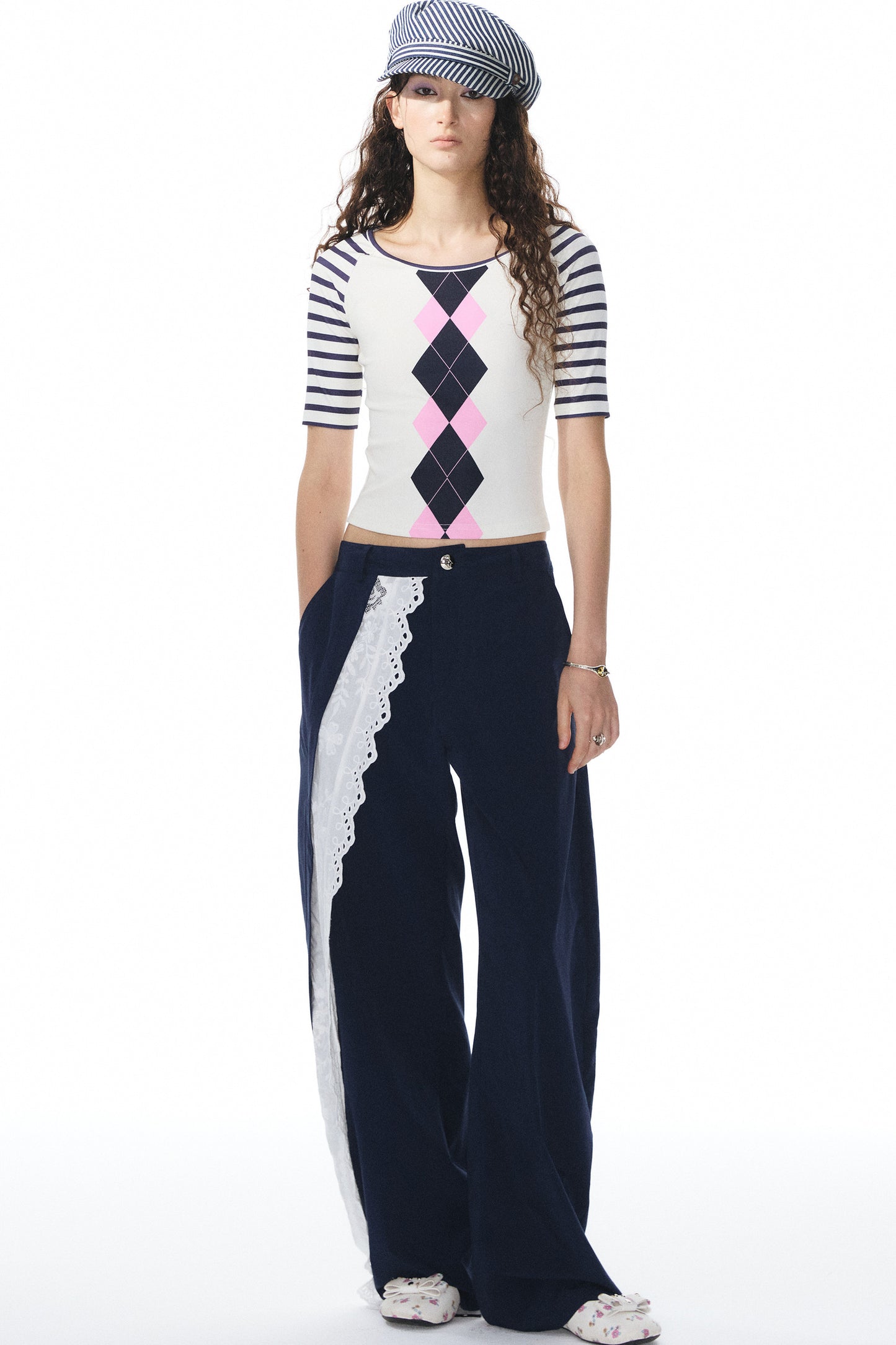Printed Knit Raglan Top