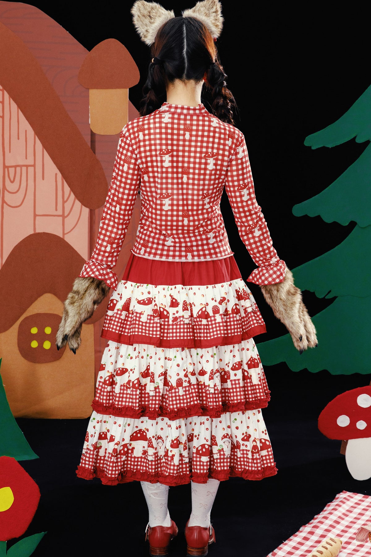 Hand-Painted Red Mushroom Top