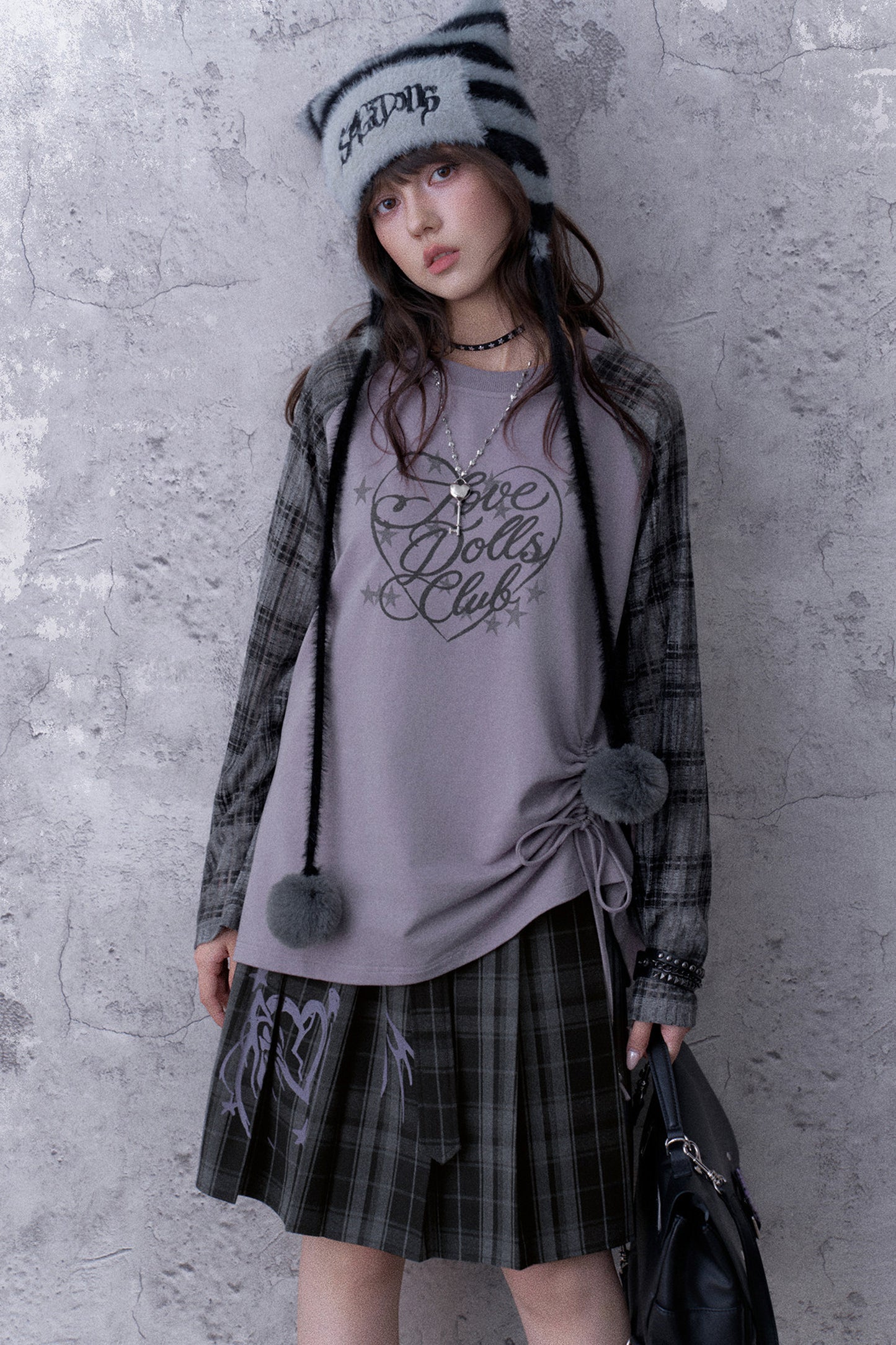 Graffiti Double Waist Pleated Skirt