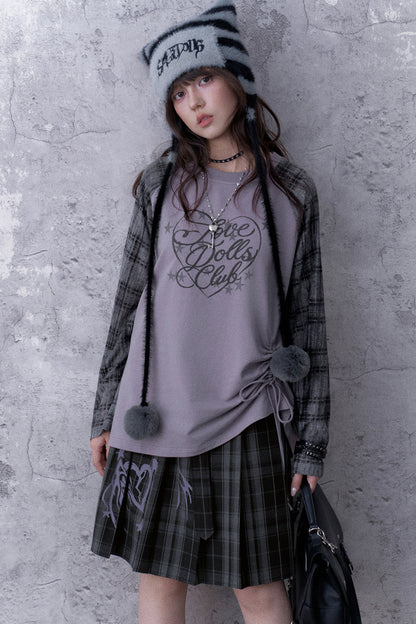 Graffiti Double Waist Pleated Skirt