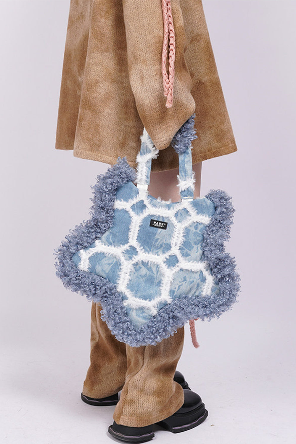 Borsa sottobraccio rétro in denim