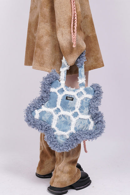 Borsa sottobraccio rétro in denim