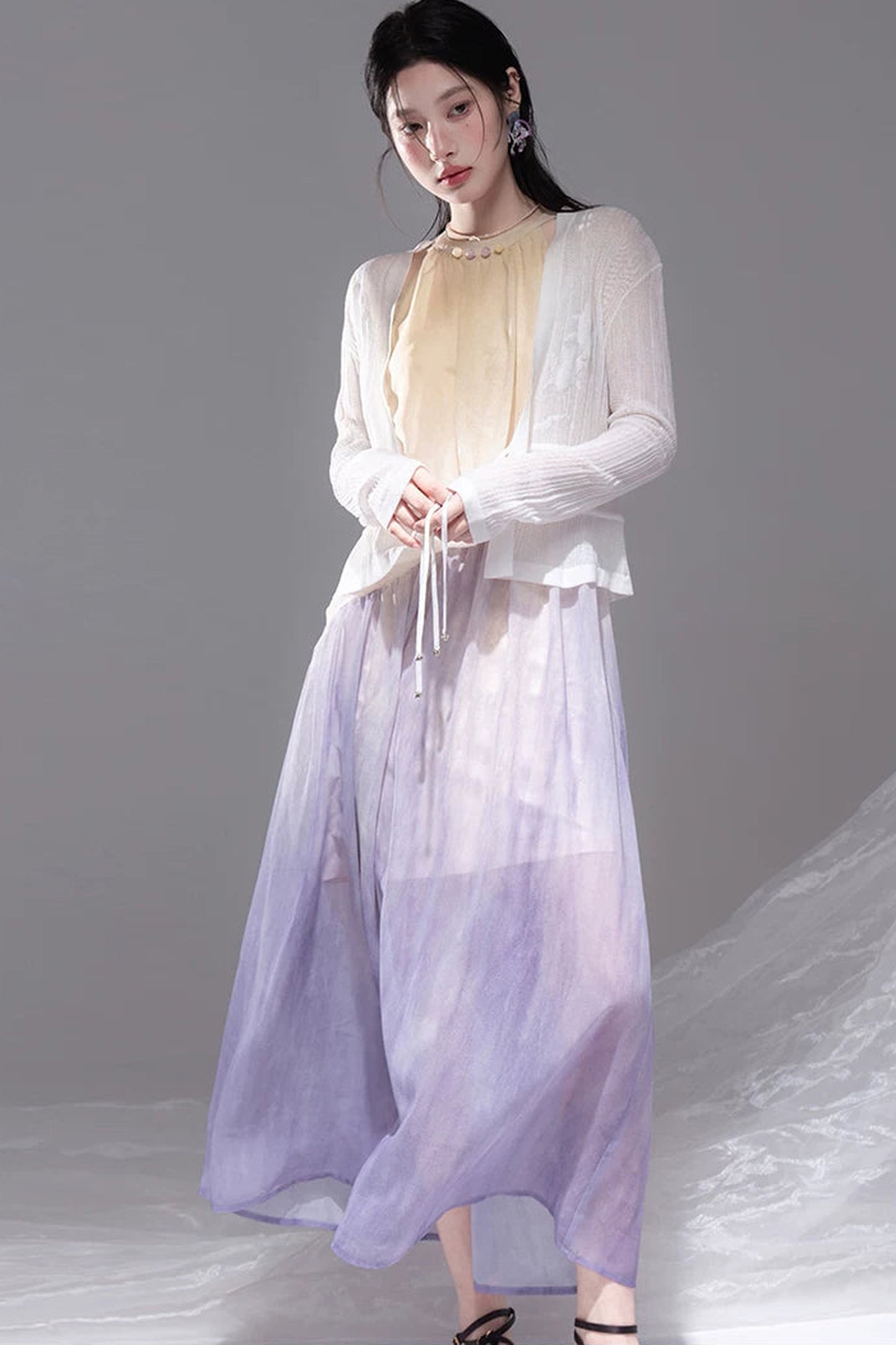 Gradient Sunset Halter Dress