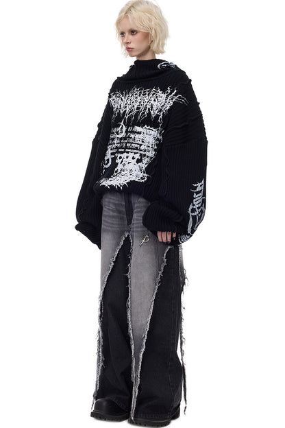 Deconstructed Wasteland Denim Pants