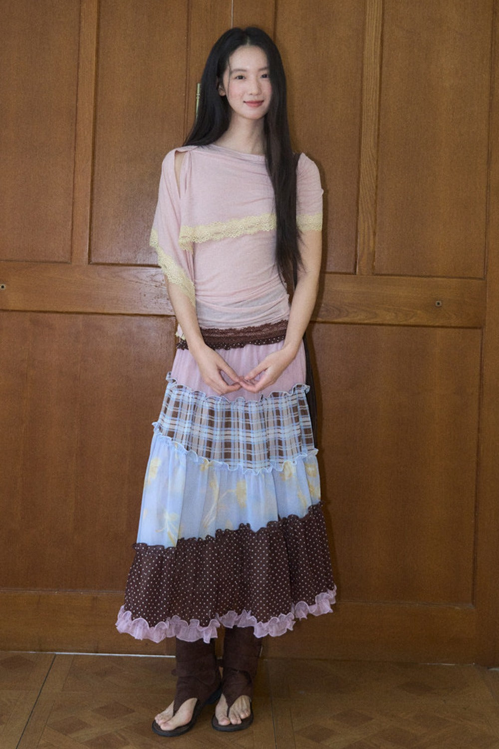 Tencel Linen Shawl Blouse Set