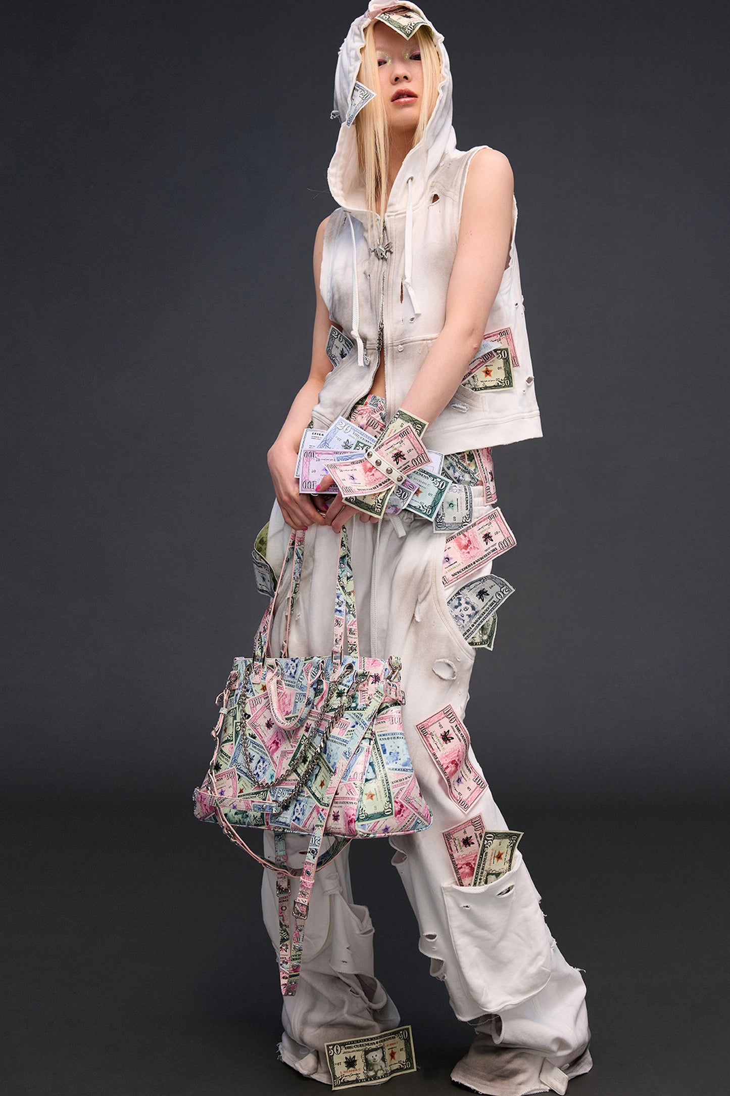 Money Print Crossbody Handbag