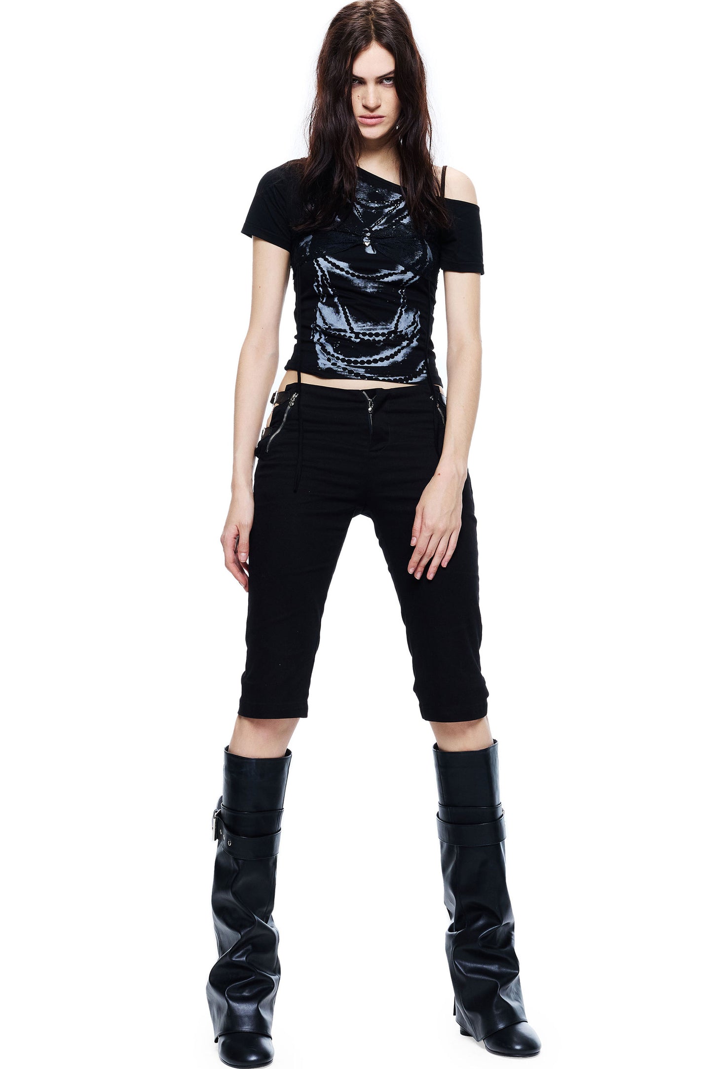 Lace Spliced Layered T-Shirt
