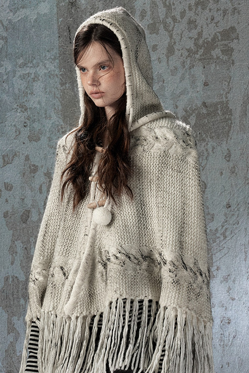 Knitted Hooded Cape