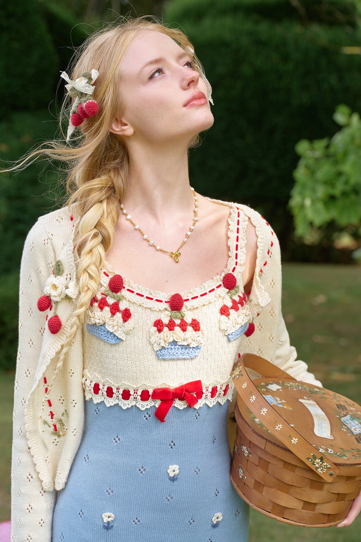 Christmas Berry Knitted Cardigan and Dress Set-Up