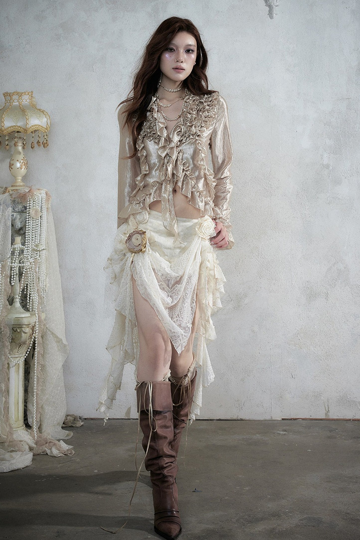 Baroque Asymmetrical Fishtail Skirt