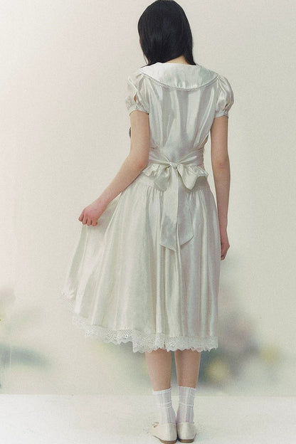 White Tulip Shirt Skirt Set-Up