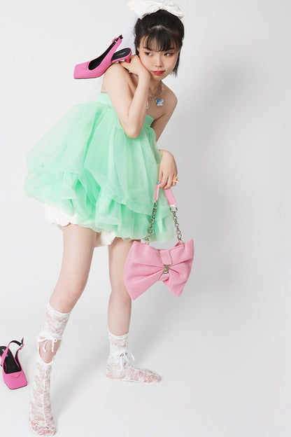 Bowknot Pleated Shoulder Bag