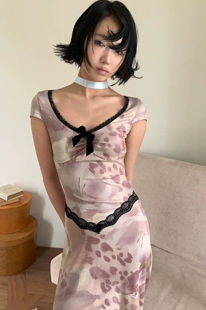 Retro Lace Floral Dress