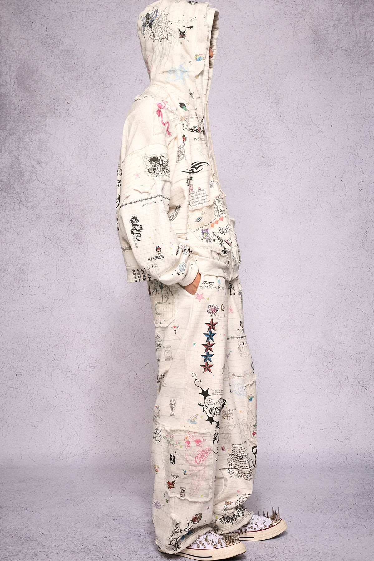 Torn Manuscript Fragmented Sweatpants