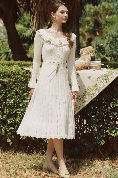 French Pastoral Retro Lazy Simple Knitted Top Set-Up