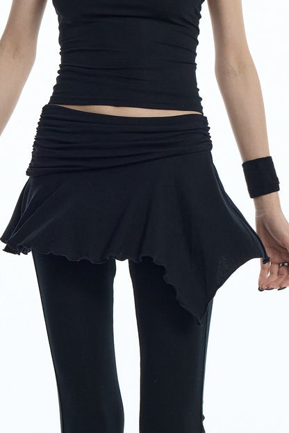 Faux Two-Piece Lyocell Flared Pants Set-Up