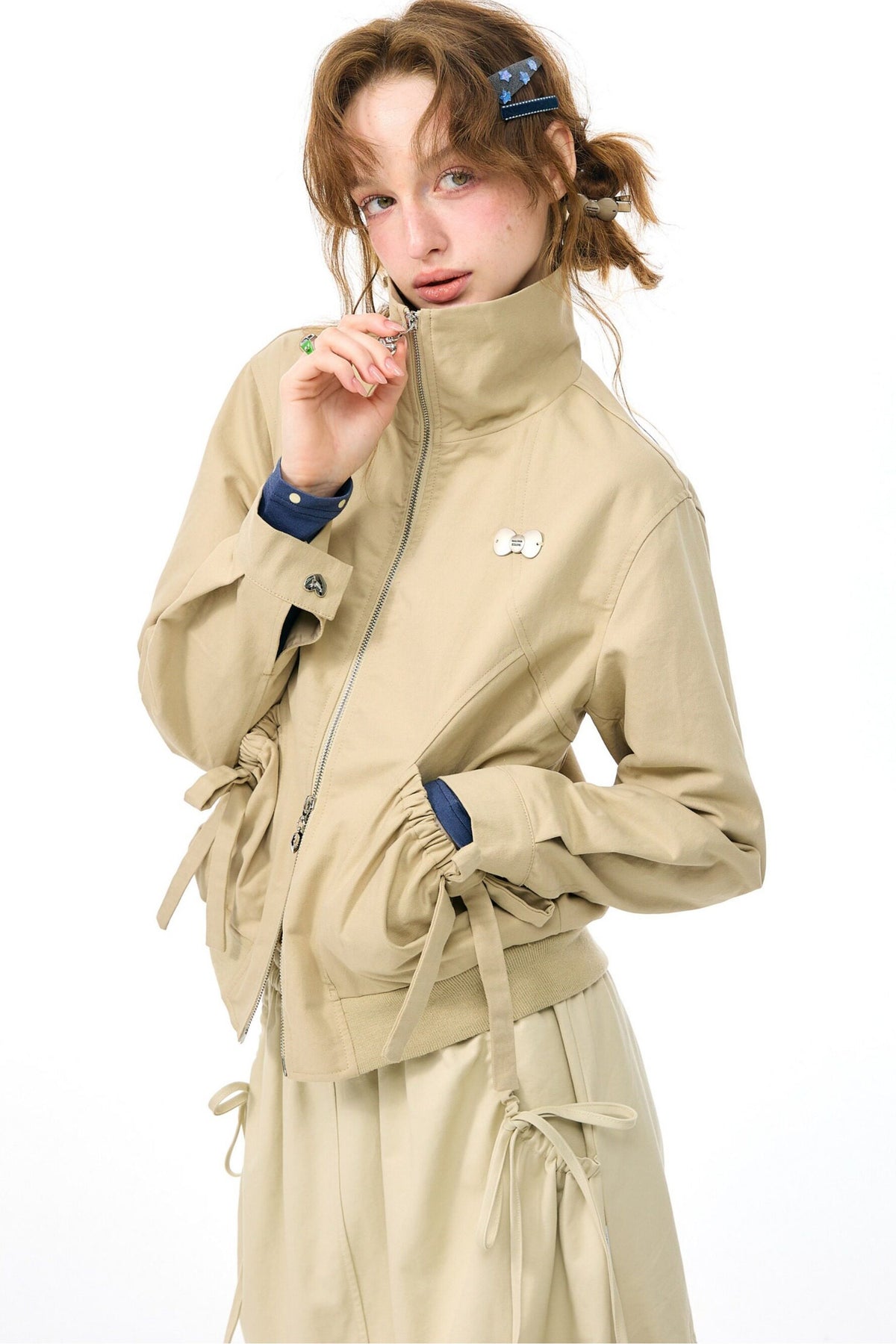 Khaki Lapel Work Jacket