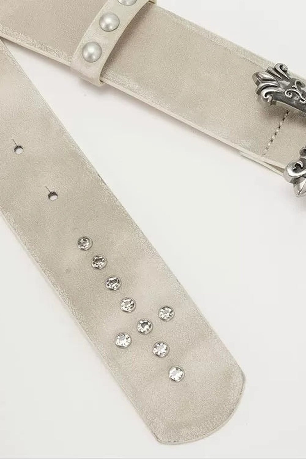 Carved Cross Studded Leather Belt