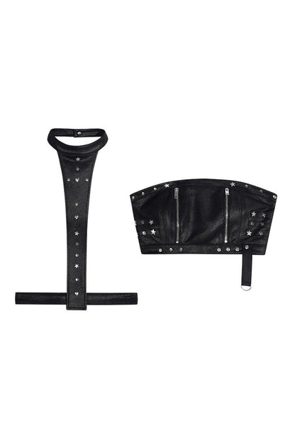 Rivet Zipper Halter Tube Top