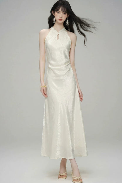 Chinese Style Jade Lace Cheongsam Dress