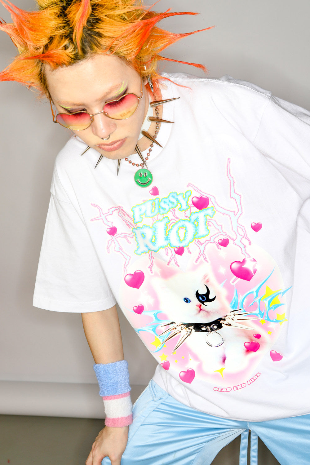Y2K Punk Cat Oversize Blouse