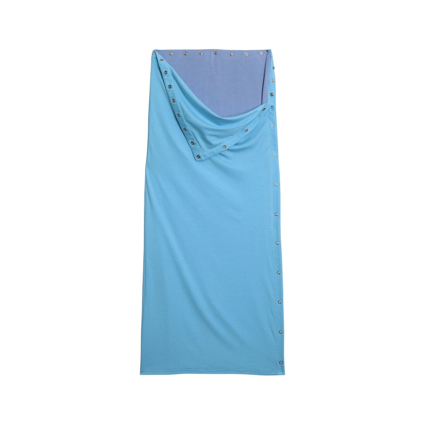 Retro Color-Block Lyocell Skirt