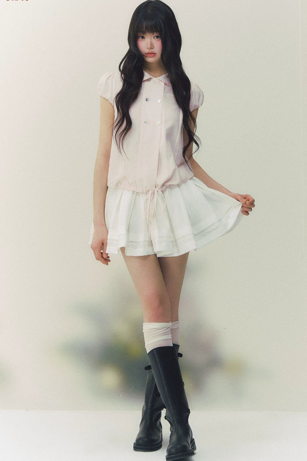 Retro Slimming Short Sleeve Blouse