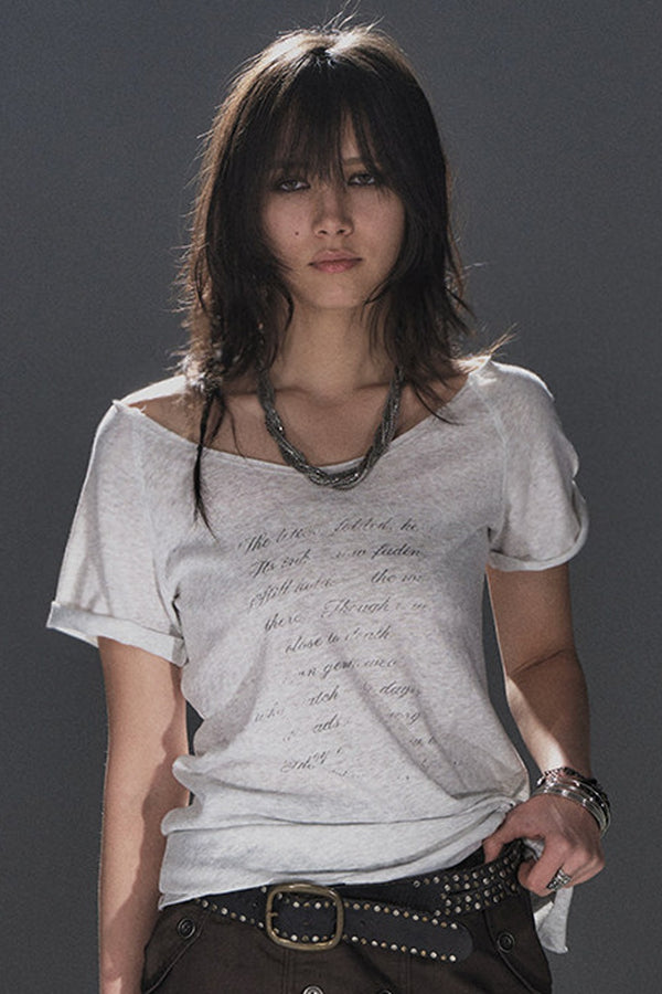 Silver Off-Shoulder Top