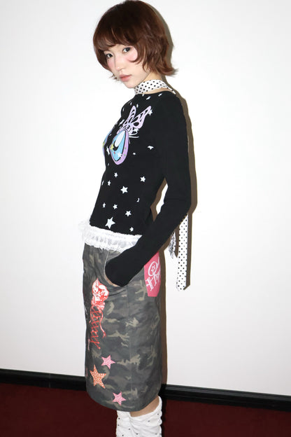 Comic Eye Long Sleeve Top