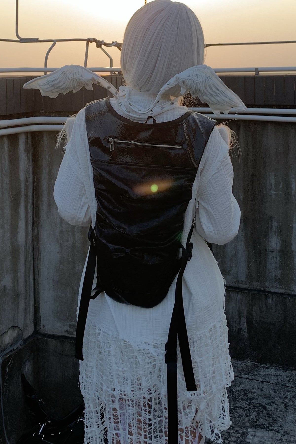 Armor Style Black Backpack