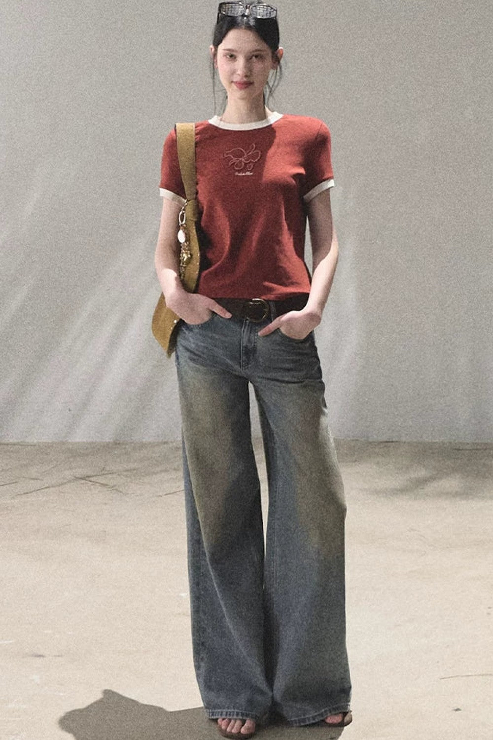 Color-Blocked Cotton Knit Top